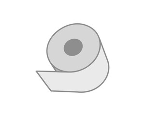 Toilet paper roll or tube icon design, template for wc. Bathroom hygiene icons, kitchen cleaning towel. Blank soft scroll product.