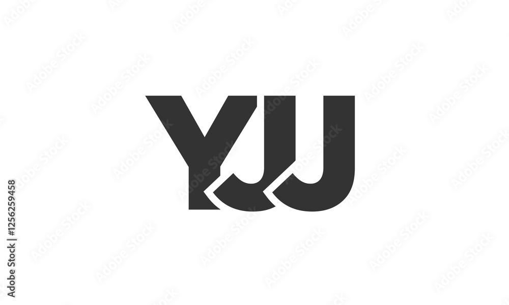 Poster yjj logo design template with strong and modern bold text. initial based vector logotype featuring s