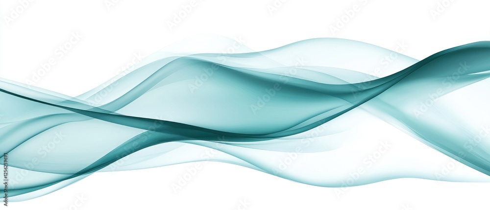 Poster abstract teal wave patterns creating a serene background