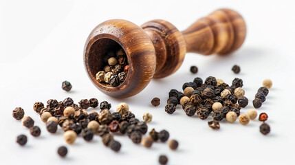 Pepper Grinder on an isolated white background, object focused, png, stock image, hd quality, 
