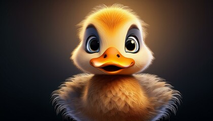 Niedliches Entenk&uuml;ken, schwarzer Hintergrund