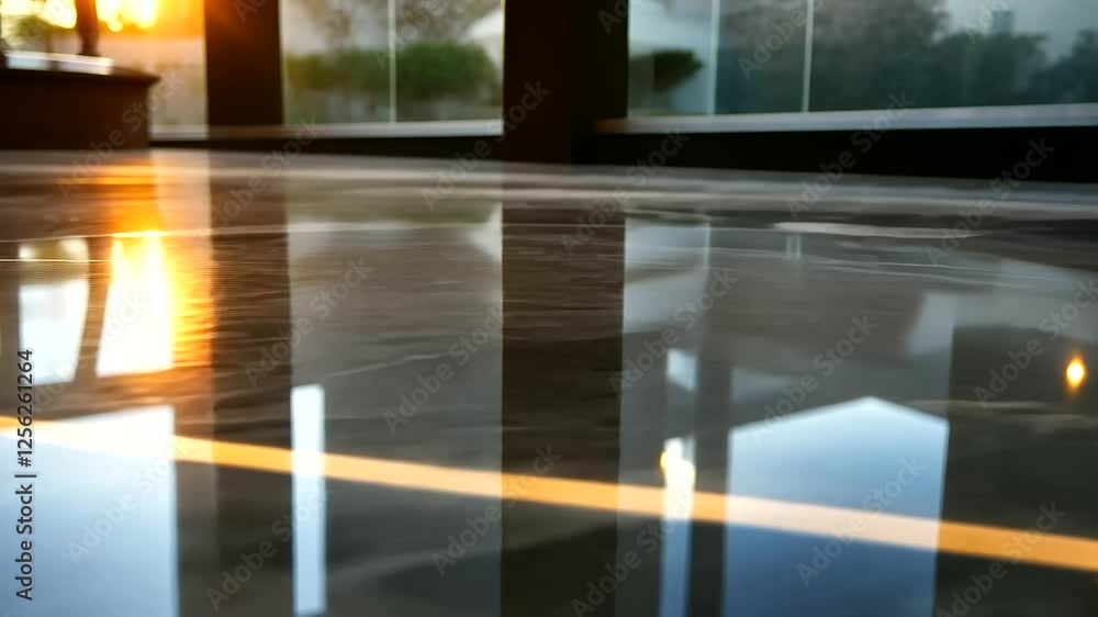 Poster a macro shot of polished quartz slabs, emphasizing their glossy finish and delicate patterns, with s