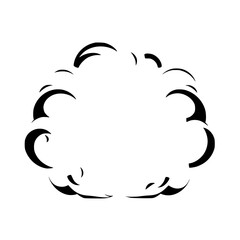 Fototapeta premium Abstract representation of a speech bubble illustrated with thick black lines on a white background.
