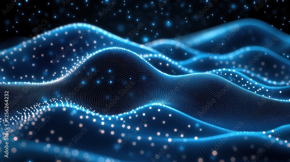 Aufkleber flowing waves of light and energy create a captivating abstract digital background, evoking a sense 