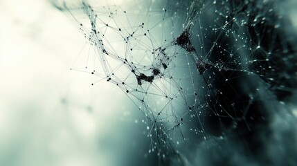 Obraz premium Complex patterns of interconnected lines and nodes create an abstract digital background, suitable for artistic designs or technology concepts