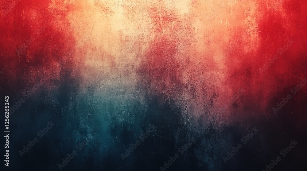 Poster an abstract texture featuring vibrant hues of red, orange, and blue, creating a striking visual impa