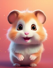 Niedlicher Hamster, rosa Hintergrund