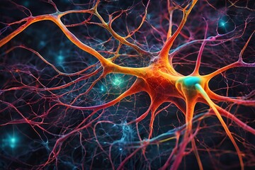 Close-up of a neuron and synapse 
