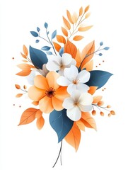 Fototapeta premium Elegant Gold and White Floral Bouquet - A sophisticated arrangement of gold and white flowers, symbolizing elegance, purity, warmth, celebration