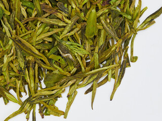 Fototapeta premium dry loose Chinese tea, for ceremonies macro photography on a white background