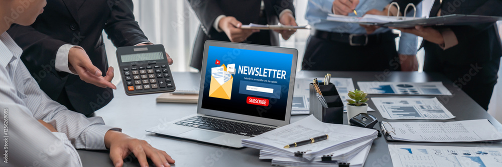 Poster newsletter signup page on computer for customer to subscribe brisk newsletter update information to 