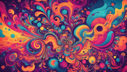 An Abstract Colorful Psychedelic Background