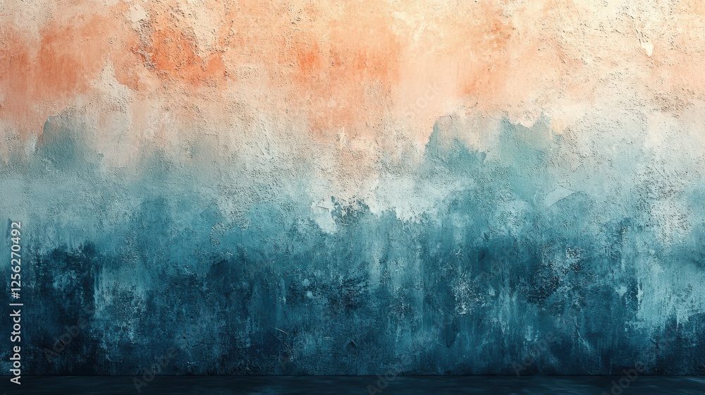 Poster this abstract textured background features a blend of orange and teal hues, creating a serene and ar