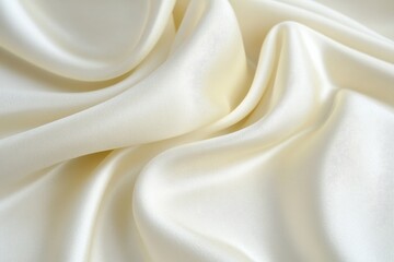 Obraz premium Luxurious white satin fabric with gentle natural folds and subtle shine