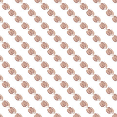 Watercolor halftone drawing. Beige lily bud. Creative simple print. Floral diagonal pattern. Seamless background. White background