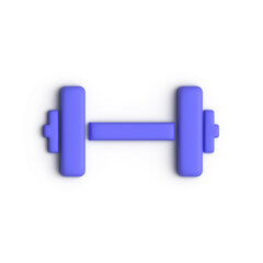 3D Dumbbell: Fitness icon rendered with smooth rounded edges for an appealing modern look Represents strength training and physical activity