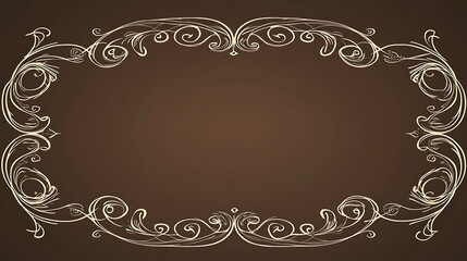 Ornate frame, brown background, design element, vintage style