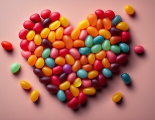 Obraz premium Corazón realizado con dulces, concepto de Amor dulce, San Valentin