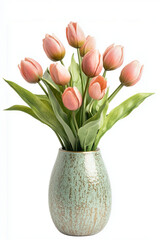 Obraz premium pink tulips in vase