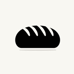 Bread Loaf Silhouette in black on a white background