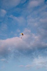 Paragliding against the beautiful sky