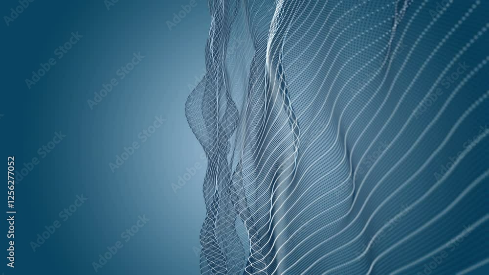 Leinwandbilder fantastic video animation with particle wave object in slow motion and space for text, 4096x2304 loo