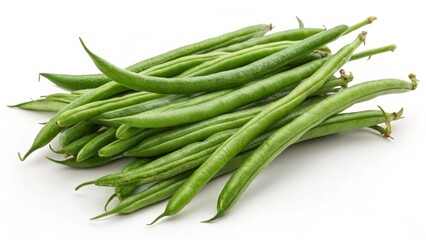 Fototapeta premium Green Beans on White Background