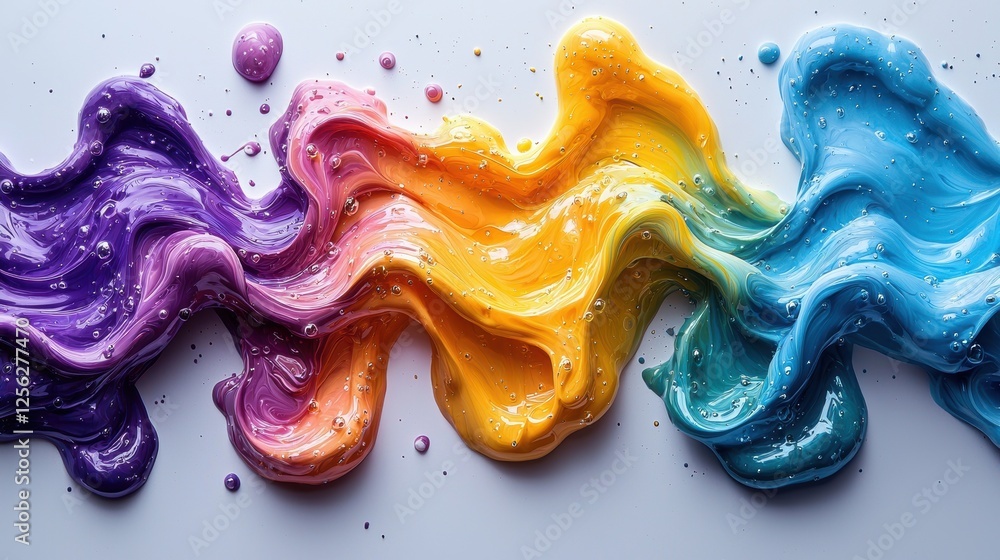Poster vibrant swirls of colorful paint create an abstract artistic display.