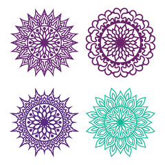 Ornamental mandala with color desgin