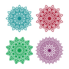 Ornamental mandala with color desgin