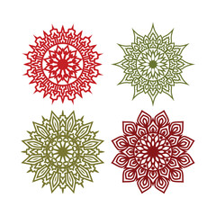 Ornamental mandala with color desgin