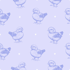 Little chickens - seamless vector pattern