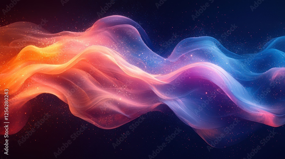 Poster abstract wave of colorful light, creating a dynamic and vibrant visual effect.