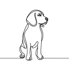 Minimalist One Line Art of a Dog - Modern Pet Illustration