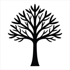 Fototapeta premium Vector tree silhouette illustration on a white background