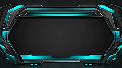 Obraz premium Tech frame, dark background, glowing lines, empty space