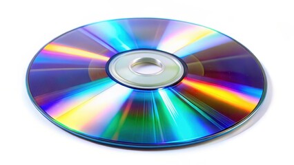 Compact Disc on White Background
