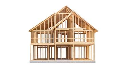 New framing construction of house isolated on white background