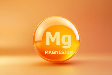 Glossy sphere with Magnesium symbol