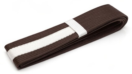Brown Martial Arts Belt with White Stripe