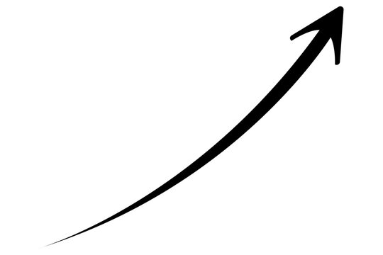 black curved graph with arrow png file type	
