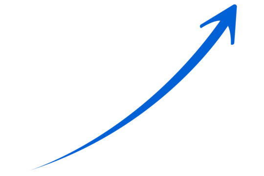 Upward blue curved arrow icon Business Growth, Success, Finance, Profit Increase, Positive Trend, Analytics, Marketing, Economic Rise, Stock Market, Investment, and Performance Concept