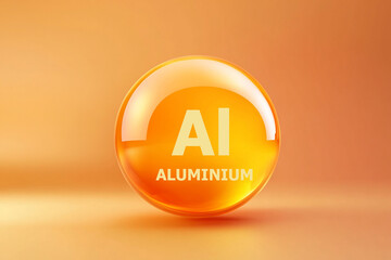 Glossy sphere with Aluminium symbol