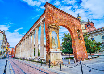 The Columns of San Lorenzo in Milan, Italy