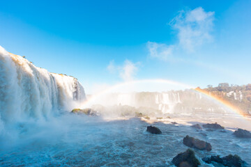 View of the Iguazu Falls, border between Brazil and Argentina.