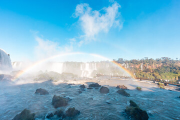 View of the Iguazu Falls, border between Brazil and Argentina.