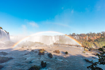 View of the Iguazu Falls, border between Brazil and Argentina.