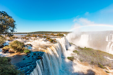 View of the Iguazu Falls, border between Brazil and Argentina.
