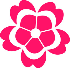 Cherry Peach plum Blossom flower spring flowers flat icon set for apps websites or print