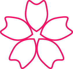 Cherry Peach plum Blossom flower spring flowers flat icon set for apps websites or print